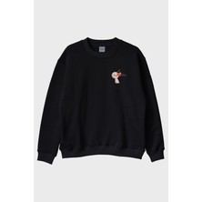 Lofux Tuttum Seni Siyah Bisiklet Yaka Sweatshirt