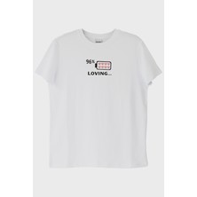 Lofux Loving Pil Beyaz Tişört