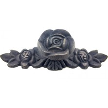 Sungur's Store Antika Tarz Dekoratif Pirinç Gül Düğme - 30X100 Mm, Oksit