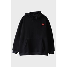 Lofux Kalp ve All You Need Is Love Yazılı Hoodie - Sevgililer Günü