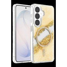 Sungur's Store Onegif Samsung Galaxy S26 Lotus Simli Magsafe Kapak - Gümüş