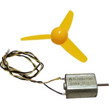 Devre Dünyası 30CM Kablo Lehimli Dc 3-9V Pervaneli Fan Motoru Hobi Proje Elektrik Deney Kablolu Motor Pervane Seti