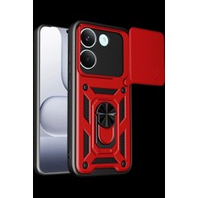 Sungur's Store Xiaomi Poco X8 Pro Pars Lens Yüzüklü Silikon - Kırmızı