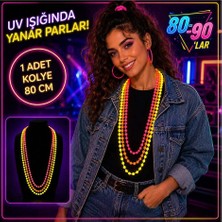 Evimdeyokyok 80'ler 90'lar Uv Glow Parti Kolyesi 3'lü Set
