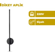 Zeyrise 12 W. Siyah Dikey LED Aplik 3200K Sarı Işık