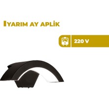 Zeyrise Siyah Yarım Ay LED Aplik 6500K Beyaz Işık