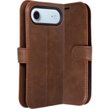 Sungur's Store Apple Iphone 17 Air Trend S Plus Kapaklı Kılıf - Taba