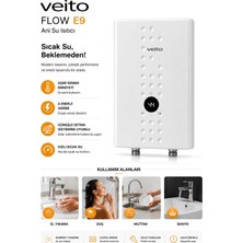 Veito Aşırı Isınma Emniyetli Mutfak ve Banyo Için  Dijital Ekranlı Dokunmatik Ekranlı Ani Su Isıtıcı