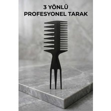Invictus Design Unisex Siyah Profesyonel 3 Yönlü Çok Amaçlı Wax Tarak Saç Şekillendirici