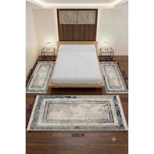 KASHE Halı Ada 23658  LACİVERT YATAK ODASI 3LÜ TAKIM