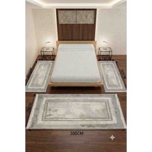 Kashe Halı  Ada 23658 GRİ  YATAK ODASI 3LÜ TAKIM