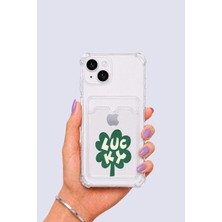Nevamel® iPhone 13 Kartlıklı Lucky Yonca Desenli Kılıf