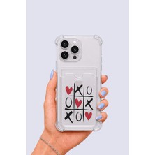 Nevamel® iPhone 14 Pro Max Kartlıklı Xoxo Desenli Kılıf
