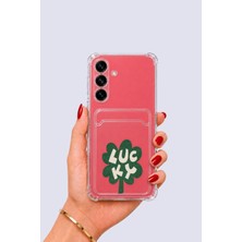 Nevamel® Samsung Galaxy S25 Kartlıklı Lucky Yonca Desenli Kılıf
