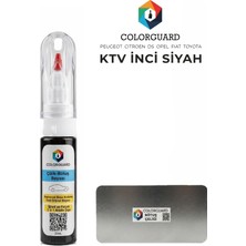 COLORGUARD Peugeot Citröen DS KTV İnci Siyah İğneli ve Fırçalı Özel Tasarım Şişe Rötuş Boyası ve Profesyonel Rötuş Çeliği Seti