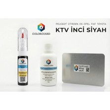 COLORGUARD Peugeot Citröen DS KTV İnci Siyah Rötuş Seti - 2 si 1 Arada İğne ve Fırça Uçlu Şişe, Solüsyon ve Rötuş Çeliği