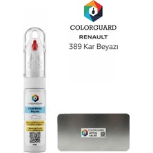 COLORGUARD Renault 389 Kar Beyazı İğneli ve Fırçalı Özel Tasarım Şişe Rötuş Boyası ve Profesyonel Rötuş Çeliği Seti