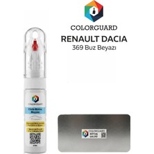 COLORGUARD Renault Dacia 369 Buz Beyazı İğneli ve Fırçalı Özel Tasarım Şişe Rötuş Boyası ve Profesyonel Rötuş Çeliği Seti