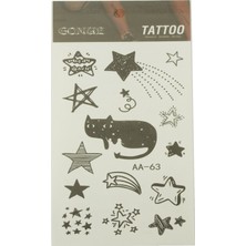 Zero Land Shophnrl  Yıldız Tattoo Dövme Sticker Siyah