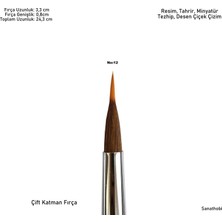 Sanathobi Çift Katman Fırça No:12, Sulu Boya, Akrilik, Gouache, Yağlı Boya, Çini Seramik, Tahrir, Çizim-1 Ad