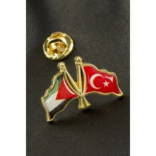 Zero Land Shophnrl Ay Yıldız Filistin Yaka Rozet Sarı