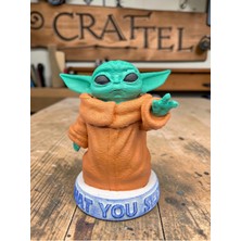 Craftel Grogu Baby Yoda Figür Biblo - El Boyaması 10 cm 3D Tasarım Dekoratif Heykelcik