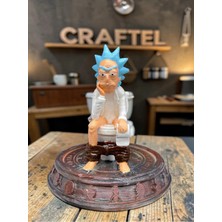 Craftel Rick And Morty Rick On Toilet Tuvaletteki Rick 3D Figür El Boyaması 10 cm
