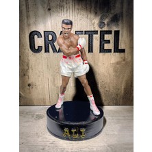 Craftel Muhammed Ali Boksör Efsanevi Sporcu Özel Altlıklı 3D Figür El Boyaması 15 cm