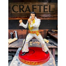 Craftel Elvis Presley Rock'n Roll Kralı Sahnede 3D Figür El Boyaması 12 cm