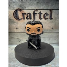 Craftel Game Of Thrones Jon Snow Figür 10CM - Funko Pop / Kumko Tarzı Hobi Koleksiyonluk Dizi Figürü 3D El Boyaması Masaüstü Dekor