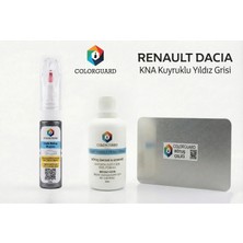 COLORGUARD Renault Dacia KNA Kuyruklu Yıldız Grisi Rötuş Seti - 2 si 1 Arada İğne ve Fırça Uçlu Şişe, Solüsyon ve Rötuş Çeliği