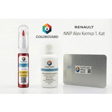 COLORGUARD Renault NNP Alev Kırmızı 1. Kat Rötuş Seti - 2 si 1 Arada İğne ve Fırça Uçlu Şişe, Solüsyon ve Rötuş Çeliği