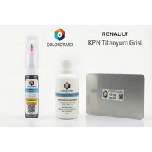 COLORGUARD Renault KPN Titanyum Grisi Rötuş Seti - 2 si 1 Arada İğne ve Fırça Uçlu Şişe, Solüsyon ve Rötuş Çeliği