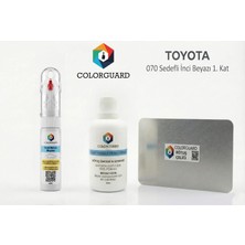 COLORGUARD Toyota 070 Sedefli İnci Beyazı 1.kat Rötuş Seti - 2 si 1 Arada İğne ve Fırça Uçlu Şişe, Solüsyon ve Rötuş Çeliği