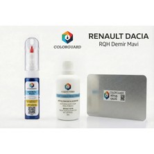 COLORGUARD Renault Dacia RQH Demir Mavi Rötuş Seti - 2 si 1 Arada İğne ve Fırça Uçlu Şişe, Solüsyon ve Rötuş Çeliği