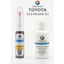 COLORGUARD Toyota 1G3 Metalik Gri İğneli ve Fırçalı 2 si 1 Arada Şişe Rötuş Boyası ve Yüzey Temizleme Solüsyonu Seti