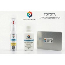 COLORGUARD Toyota 1f7 Gümüş Metalik Gri Rötuş Seti - 2 si 1 Arada İğne ve Fırça Uçlu Şişe, Solüsyon ve Rötuş Çeliği