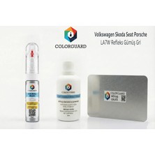 COLORGUARD Volkswagen Seat Škoda LA7W Refleks Gümüş Gri Rötuş Seti - 2 si 1 Arada İğne ve Fırça Uçlu Şişe, Solüsyon ve Rötuş Çeliği