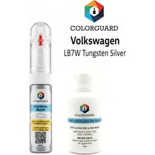 COLORGUARD Volkswagen LB7W Tungsten Silver İğneli & Fırçalı Şişe Rötuş Boyası ve Yüzey Temizleme Solüsyonu Seti