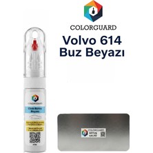 COLORGUARD Volvo 614 Buz Beyazı İğneli ve Fırçalı Özel Tasarım Şişe Rötuş Boyası ve Profesyonel Rötuş Çeliği Seti