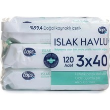 Hops Aloe Vera Islak Mendil 3X40 Adet (5 Adet)