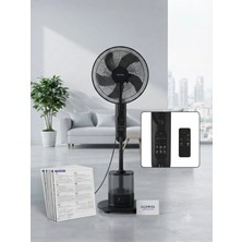 Auhma Aura Akse 16 Inç 80W Uzaktan Kumandalı ve LED Ekranlı Buharlı / Nemlendiricili Siyah Vantilatör (4l Su Tankı)