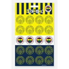 Fenerbahçe Sticker Seti Sarı Lacivert Arma - Lisanslı Orijinal