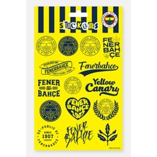 Fenerbahçe Sticker Seti Sarı Lacivert - Lisanslı Orijinal