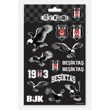 Beşiktaş Sticker Seti Siyah Beyaz Kartal - Lisanslı Orijinal