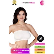 Form Angel #bandeo Seamless Toparlayıcı Kadın Basic Örme Dikişsiz Pedsiz Bandeo Büstiyer - 2 Adet