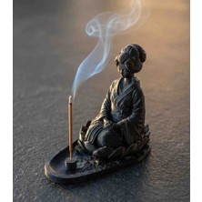 Minelly Meditasyon Yapan Kadın Figürlü Tütsülük | Lotus Dekoratif Tütsü Tutucu | Zen Yoga Ev Dekoru