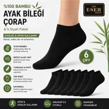 Eser Çorap 6 Çift Kadın Bambu Kısa Çorap Siyah – Sneakers ve Spor Ayakkabı Çorabı