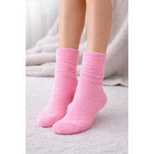 Emre Socks 1 Çift Kadın Peluş Patik Çorap Pembe – Yumuşak, Şık Görünümlü ve Sıcak Tutan