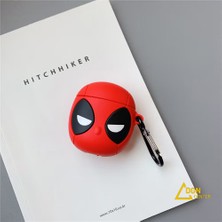 Fmk Apple Airpods 1 ve 2. Nesil Uyumlu Deadpool Tasarımlı Silikon Kulaklık Kılıfı